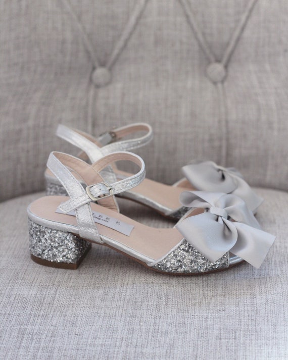 silver block heel bridesmaid shoes