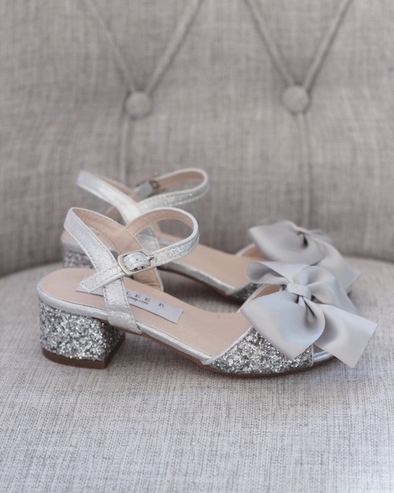 junior bridesmaid shoes silver