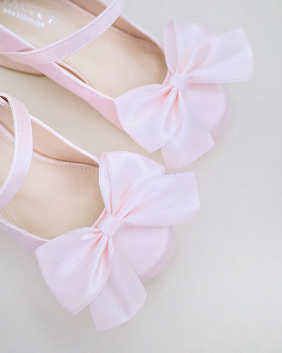 Dusty Pink Girls Satin Mary Jane Block Heel With Front Satin Bow ...