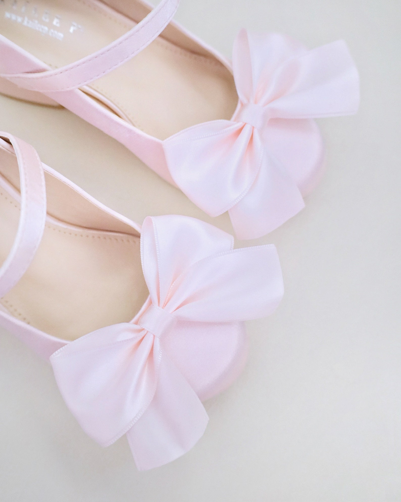 Dusty Pink Girls Satin Mary Jane Block Heel With Front Satin Bow ...