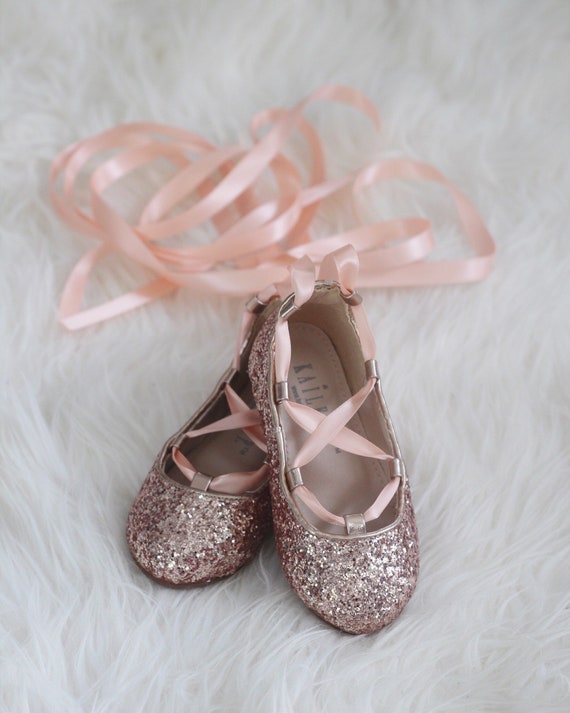 ROSE GOLD ROCK Glitter Infant girl Shoe 