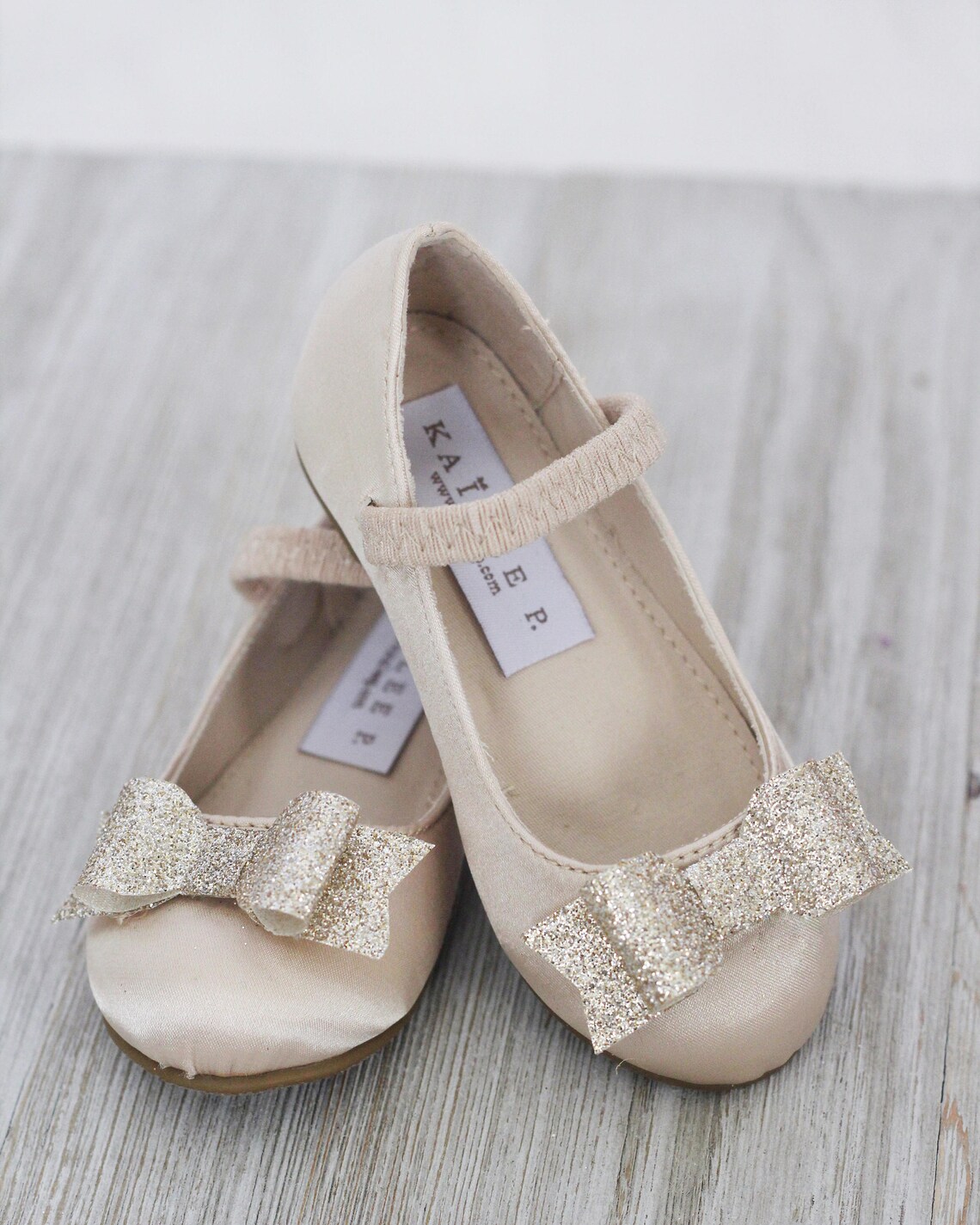 Infant girl shoes Toddler girl shoes CHAMPAGNE satin Etsy