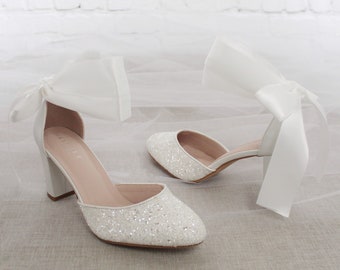 white sparkly heels