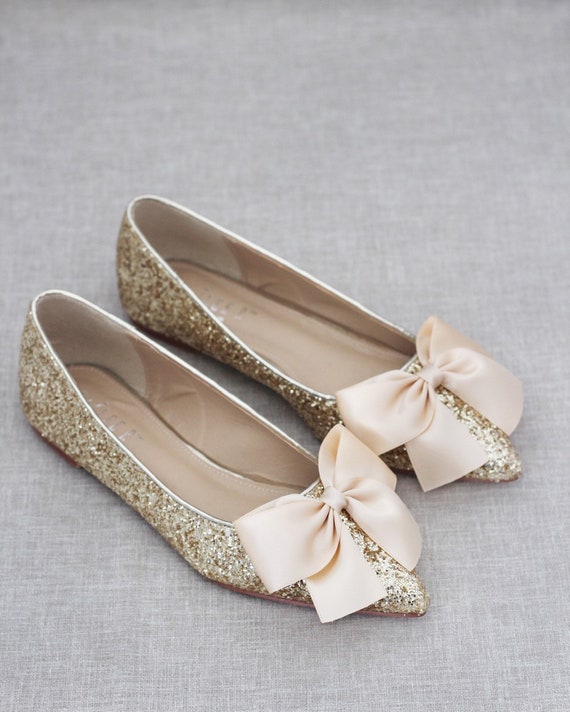 gold bridesmaid shoes
