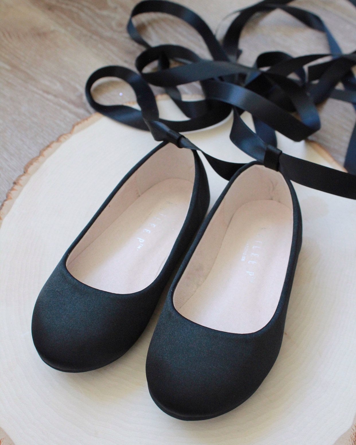 Kids Shoes Black Satin Ballerina Flats Fall Flower Girls Etsy Canada