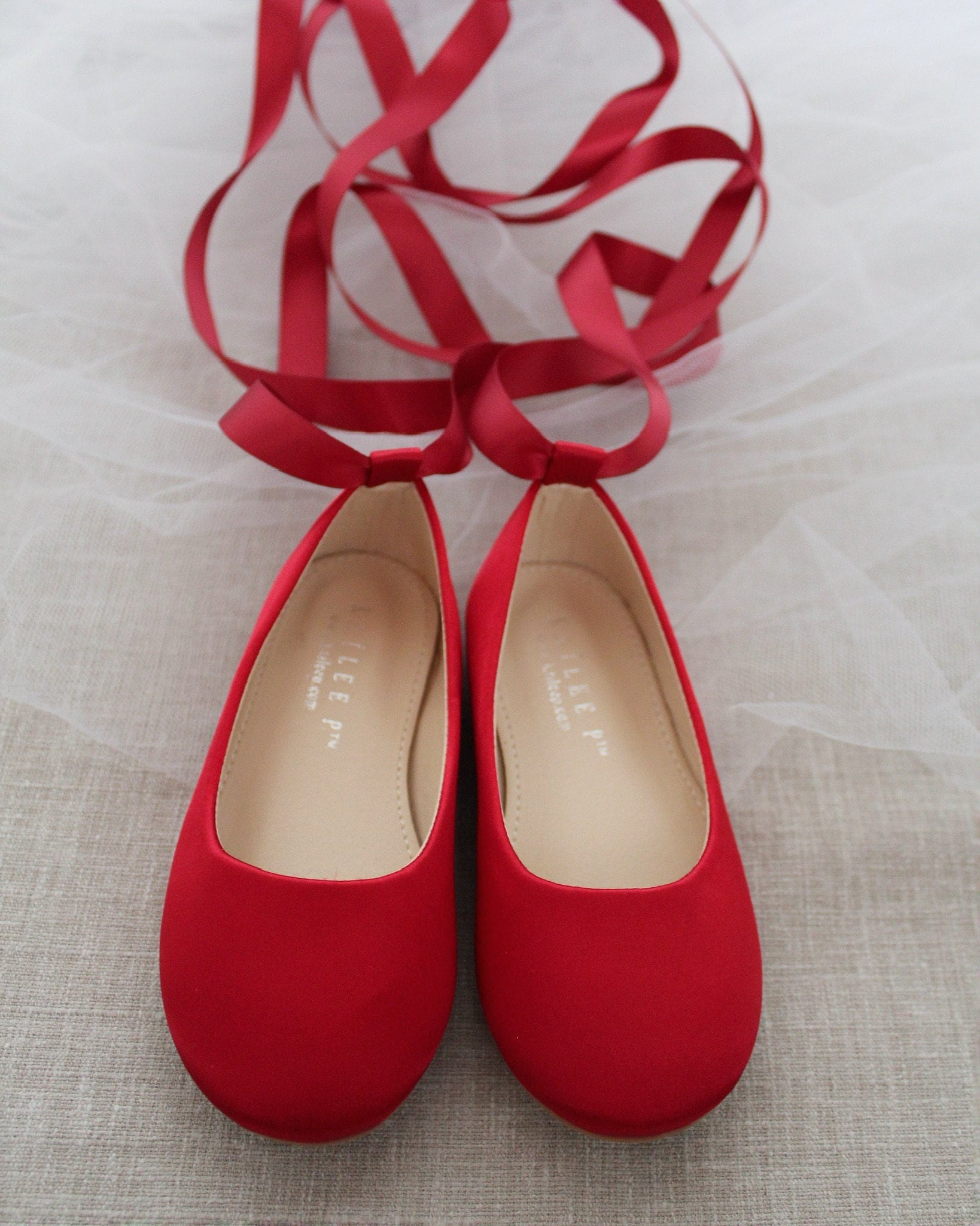 Childrens red ballet shoes discount