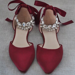 burgundy wedding flats