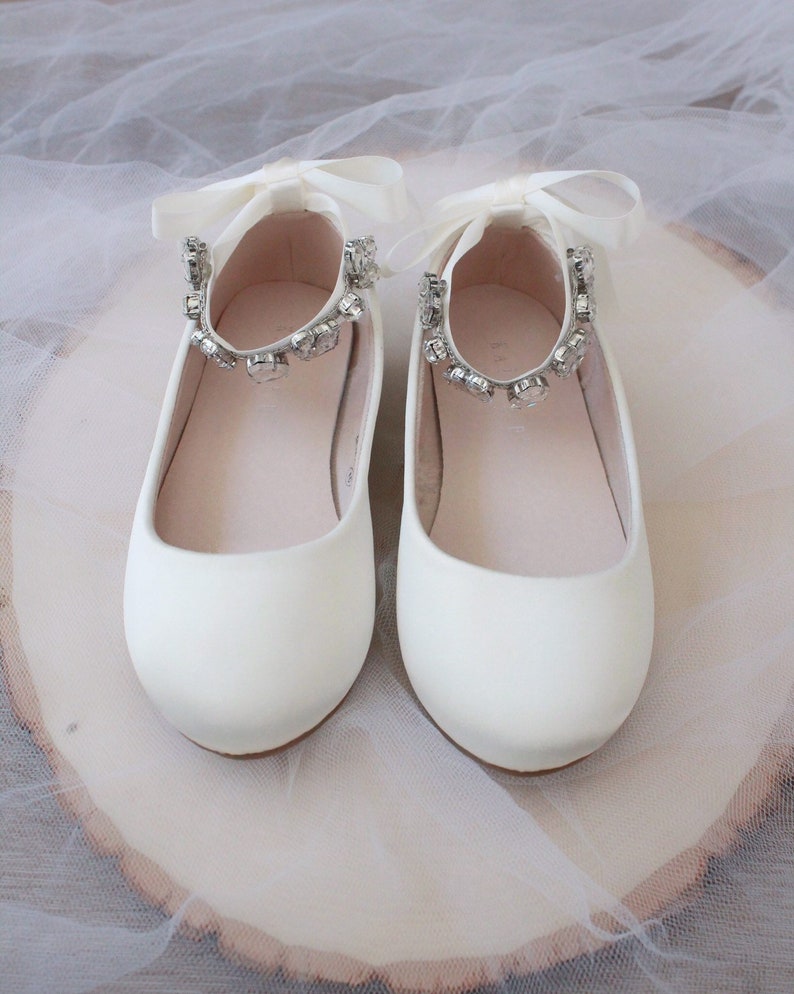 ivory satin flats