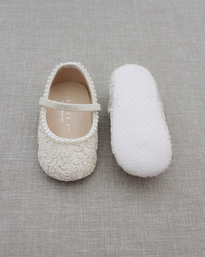 ivory crochet flats