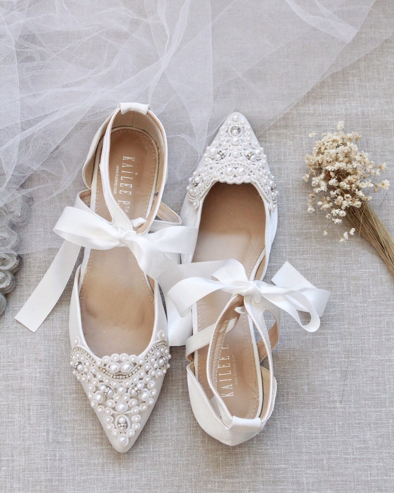 satin pointed flats