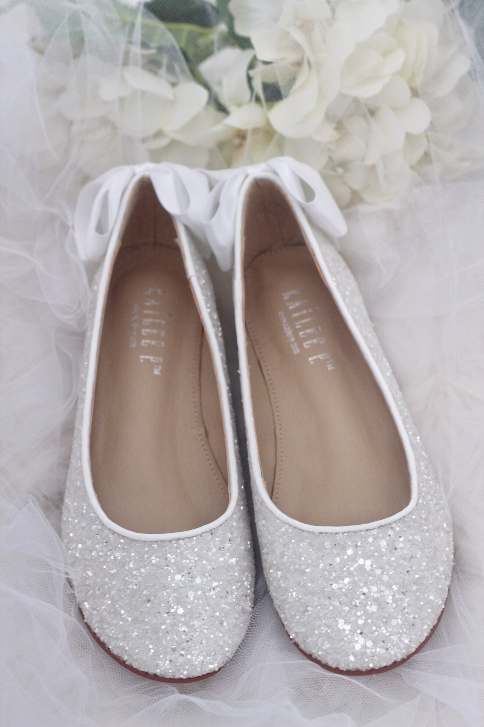 sparkly flats with bow