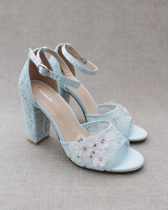 Light Blue Satin High Heel Wedding Sandals With Eternity Rhinestones Strap,  Bridesmaids Shoes, Satin Heels Sandals, Something Blue - Etsy Israel