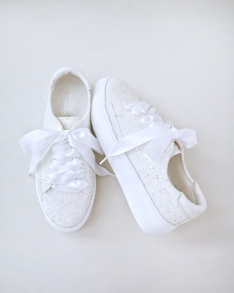 Rock Glitter Wedding Platform Sneakers Wedding Shoes, Bridesmaids Shoes, Evening Shoes, Bridal Flats, Wedding Sneakers image 6