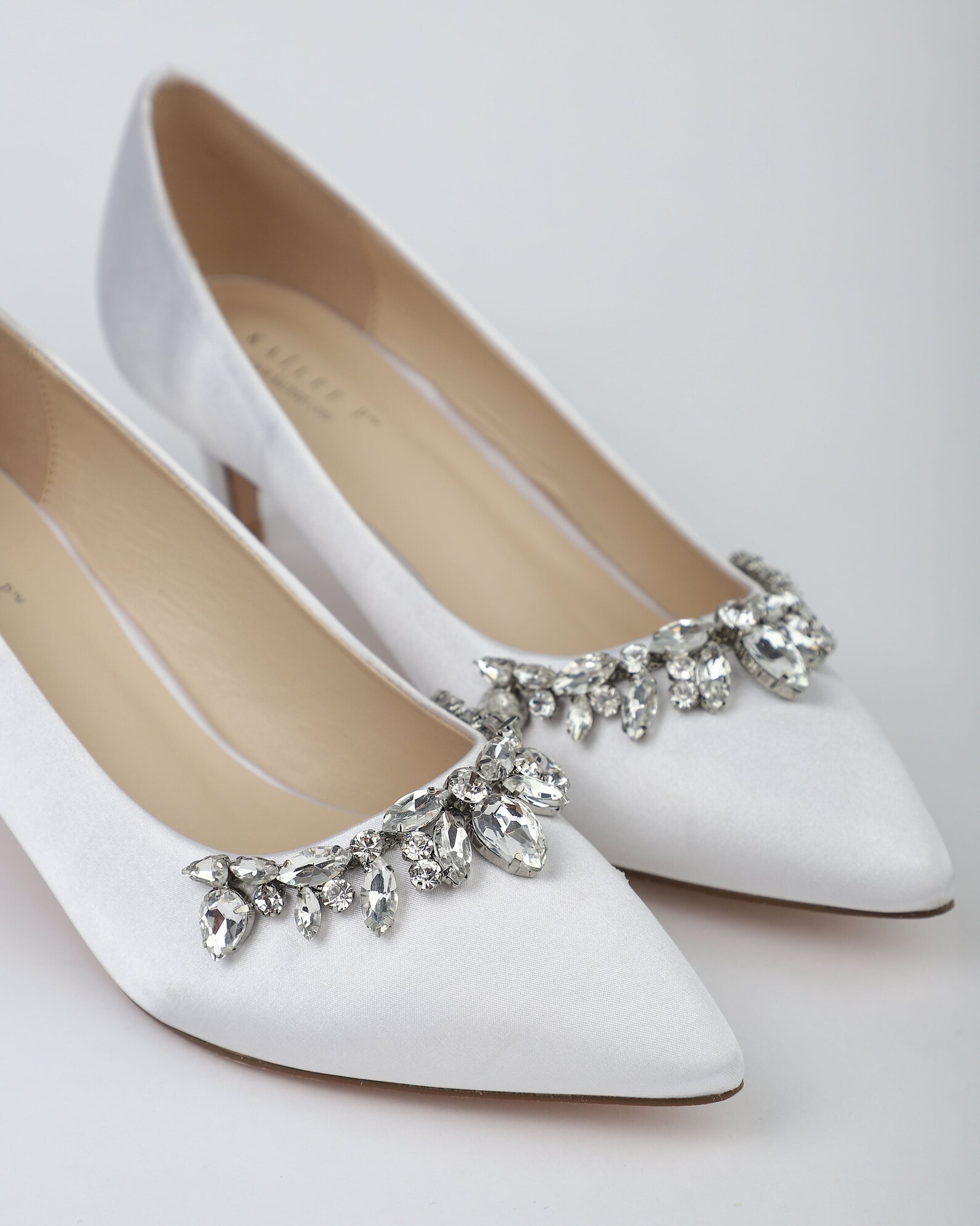 white satin shoes low heels