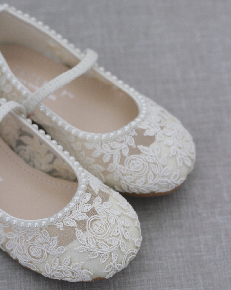 ivory crochet flats