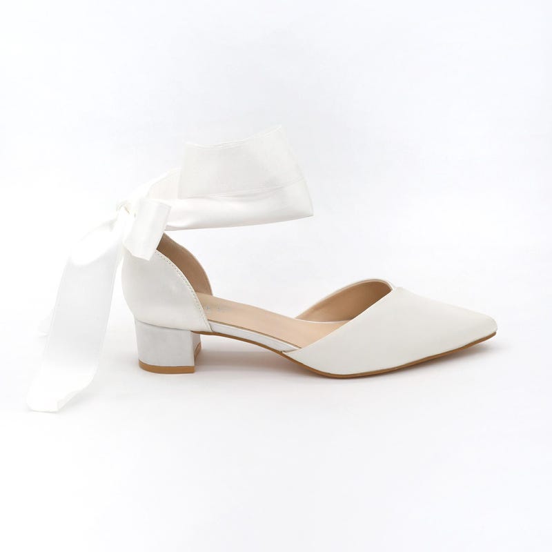 Low White Lace Heels - Etsy