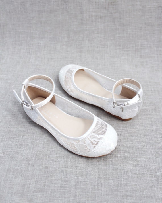 Ballerines blanches fille