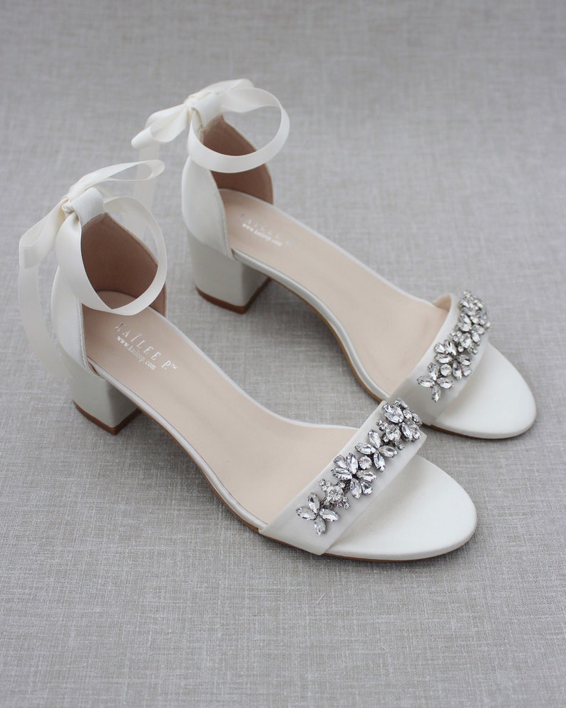 satin block heel sandals