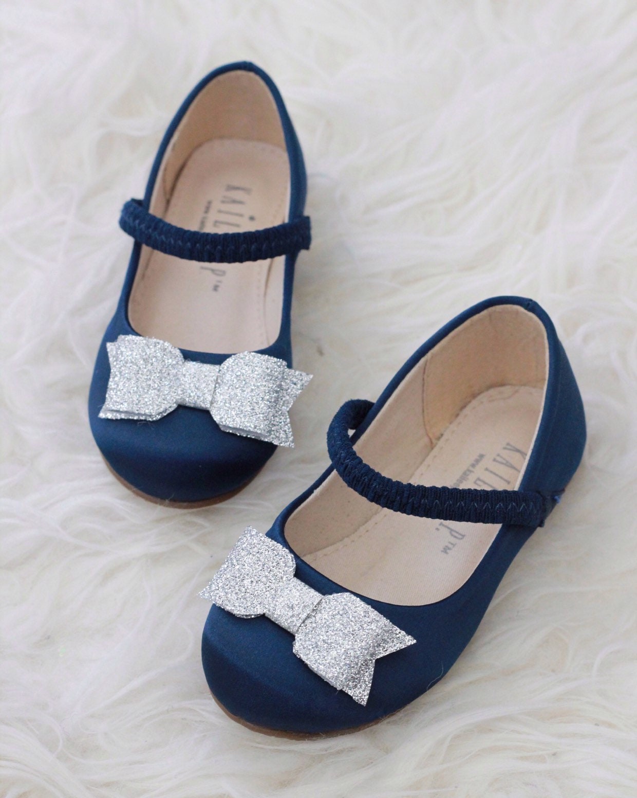 navy flower girl shoes