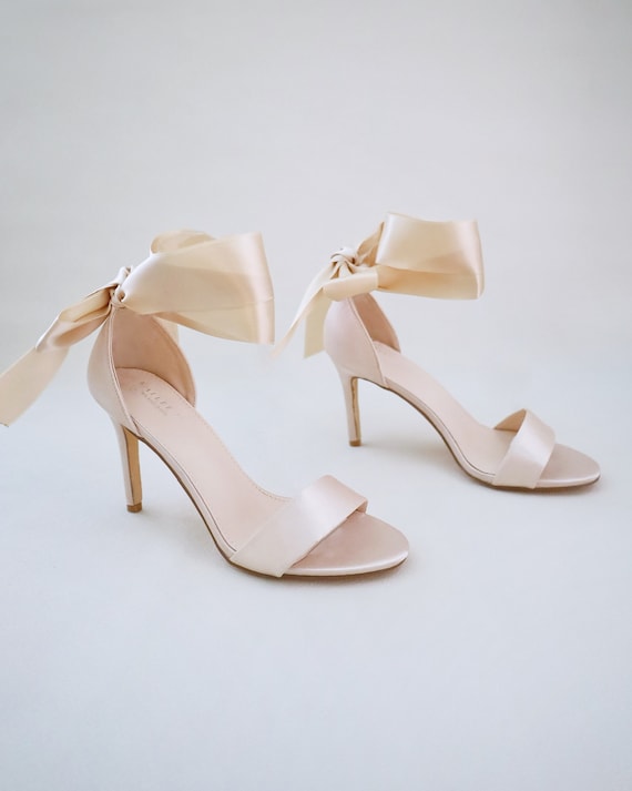 Champagne satin wedding shoes online