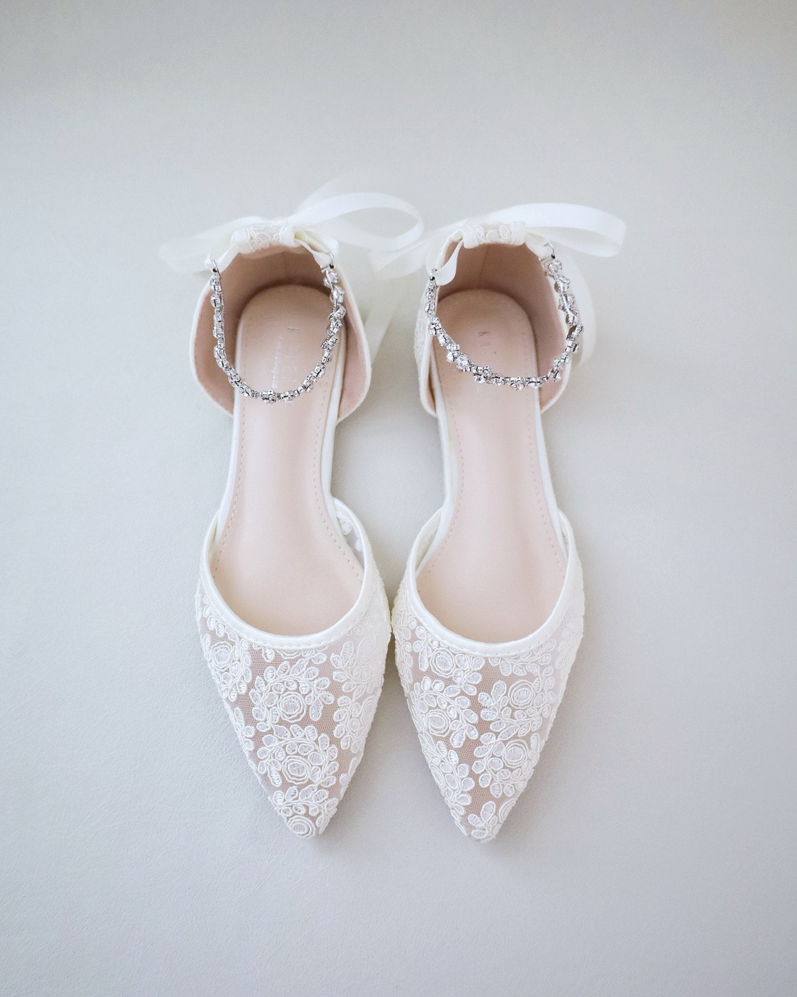 Best Deal for LLBubble Mesh Crystals Wedding Flats Shoes for Bride