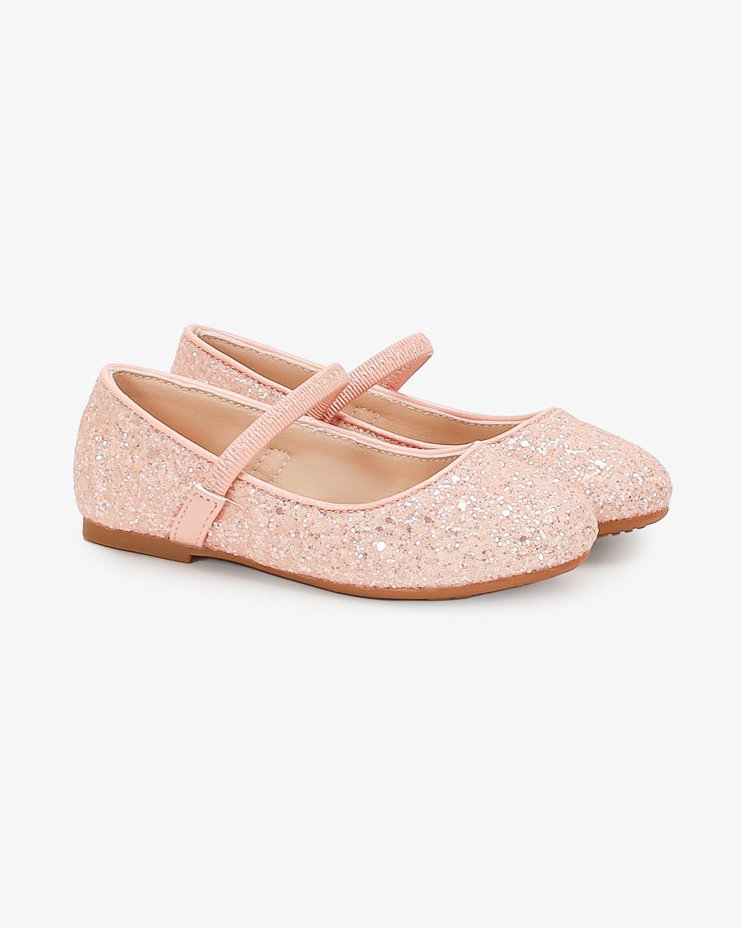 Dusty Pink Rock Glitter Maryjane Flats for Flower Girls Shoes, Girls Shoes, Party Shoes, Blush Pink Shoes, Holiday Shoes