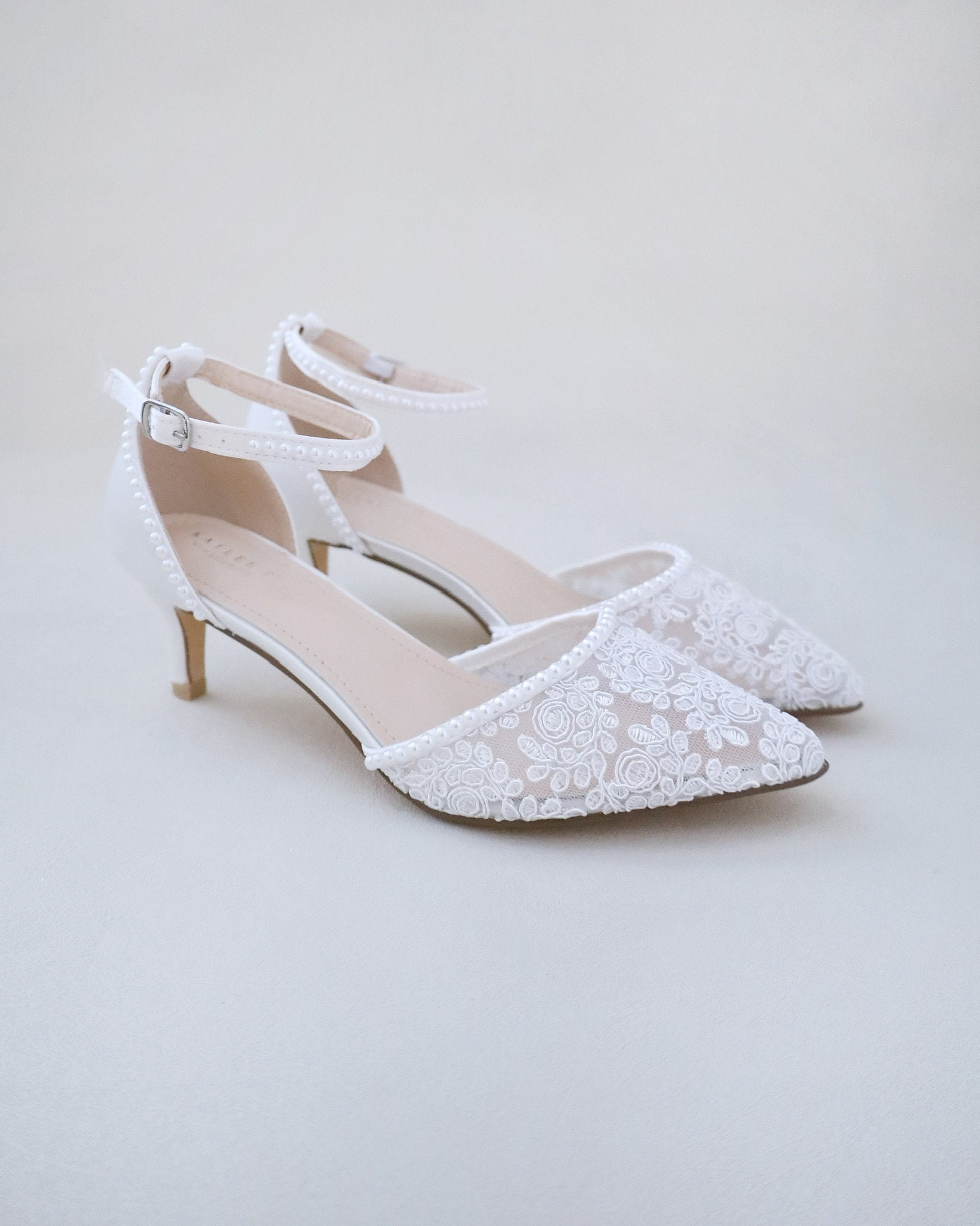 Ivory Slingback Bridal Sandals With Low Kitten Heel and Handmade Pearl  Embroidery, Bridal Shoes With Low Pointy Heel, Suede Wedding Shoes - Etsy | Bridal  shoes low heel, Ivory wedding shoes low