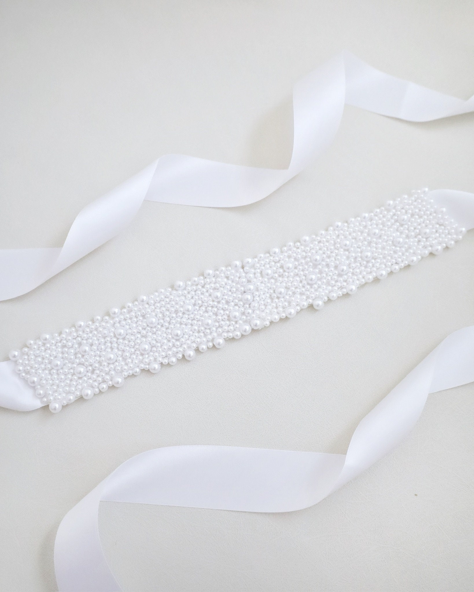 Jadvenword Cintura da sposa di cristallo con nastro di raso