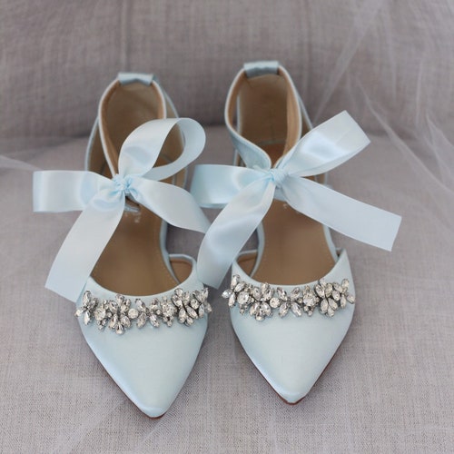 light blue evening shoes
