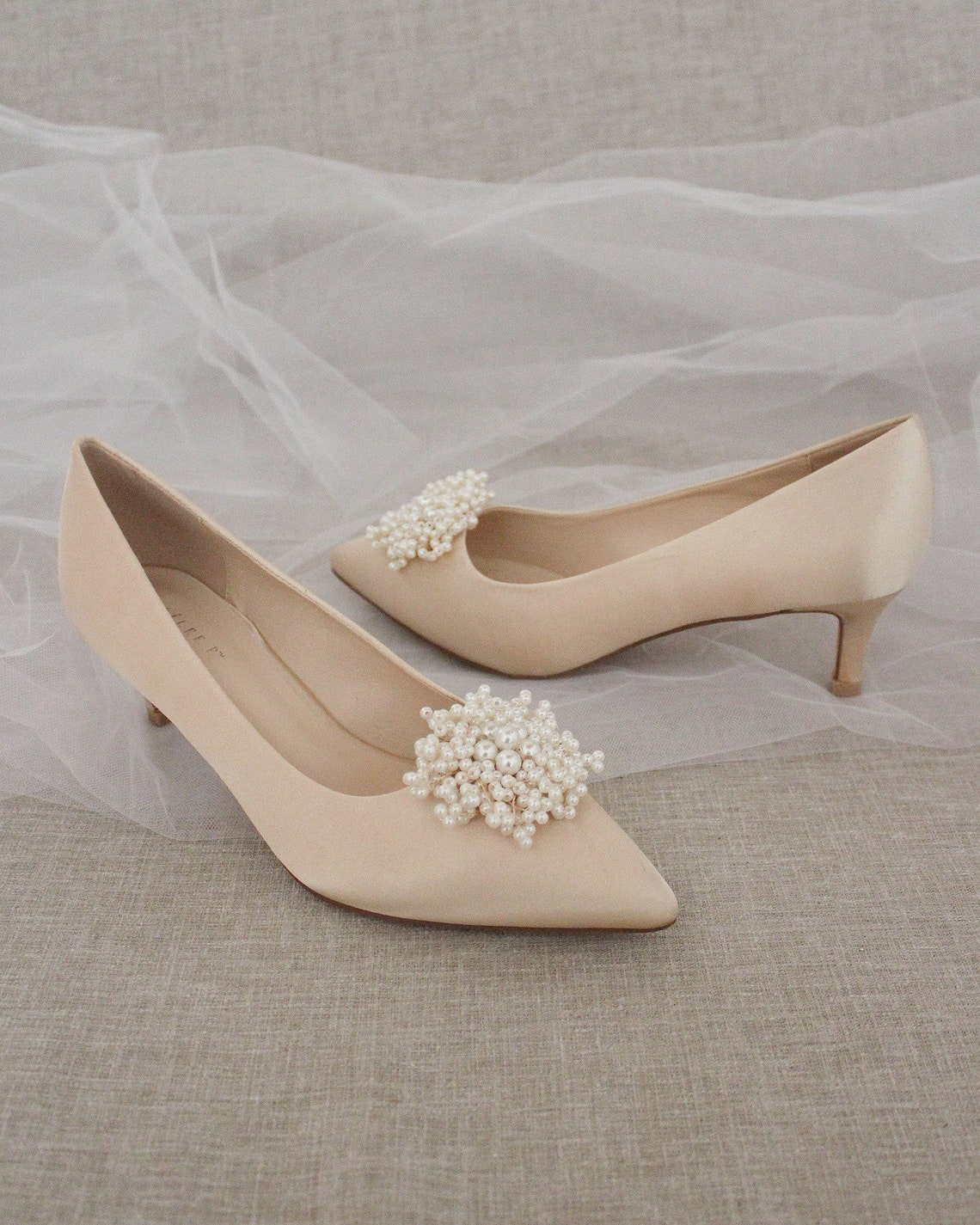champagne kitten heels
