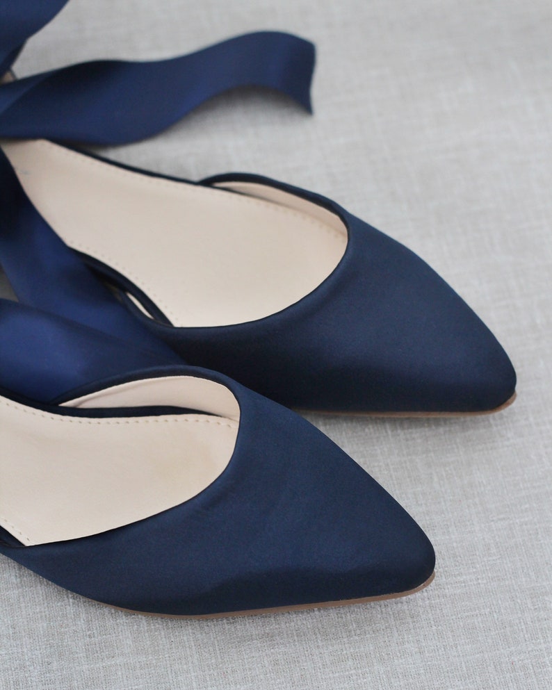 satin pointed flats