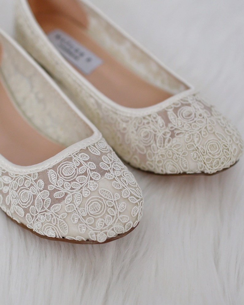 ivory crochet flats