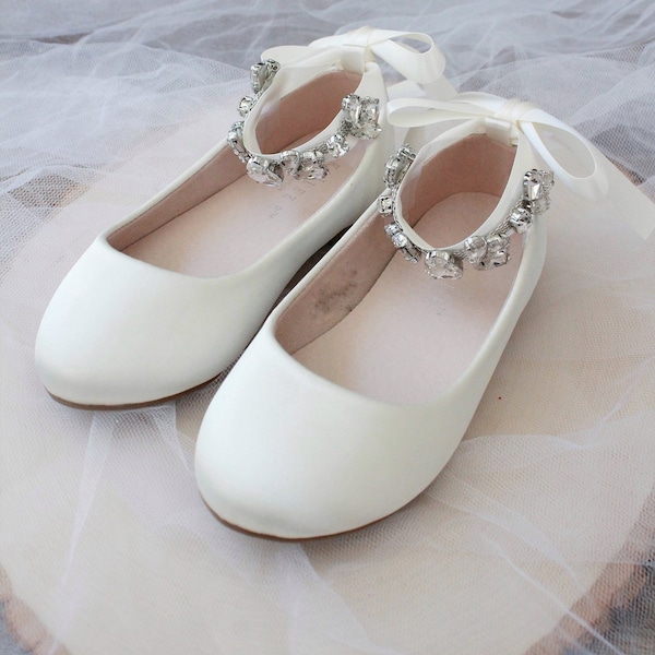 Ivory / Black / Pink Bowtie Cute Leather Flat Baby Girl Shoes Wedding Flower Girl Shoes
