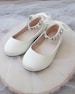 Women & Kids Shoes | Ivory Satin Flats with NAVETTE RHINESTONES Satin Ankle Strap, Flower Girls shoes, Women Wedding Shoes 