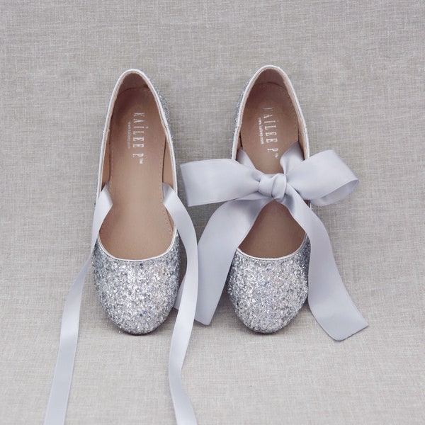 Silver Glitter Shoes - Etsy