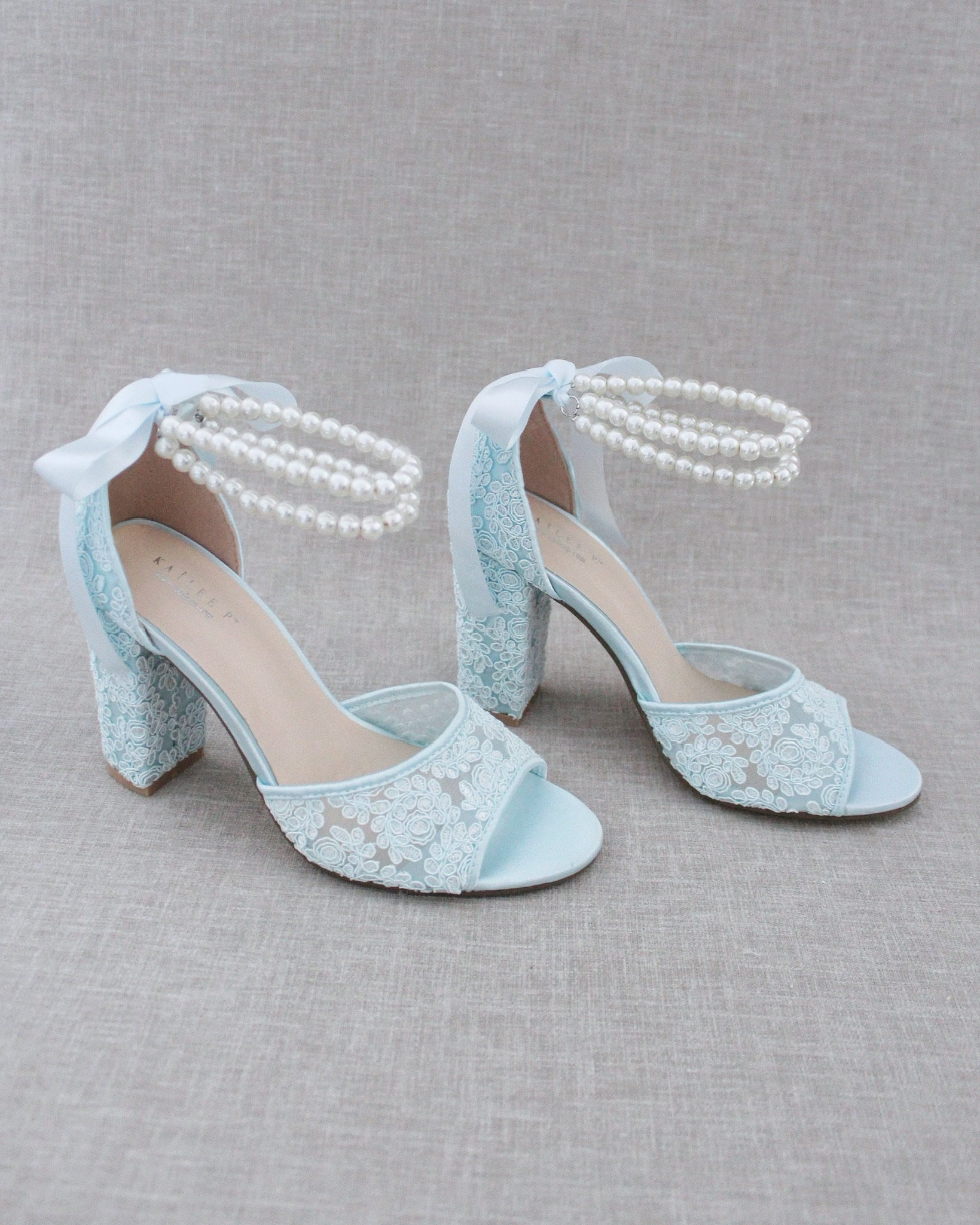 Gisele - Teal Blue Velvet Heels with Ribbon – Prologue Shoes