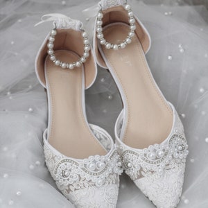 ivory lace flats