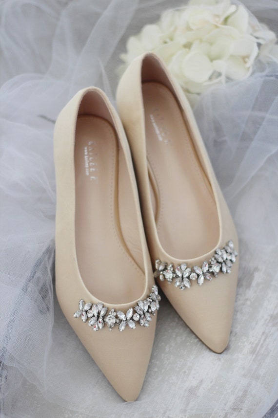 gold bridesmaid flats