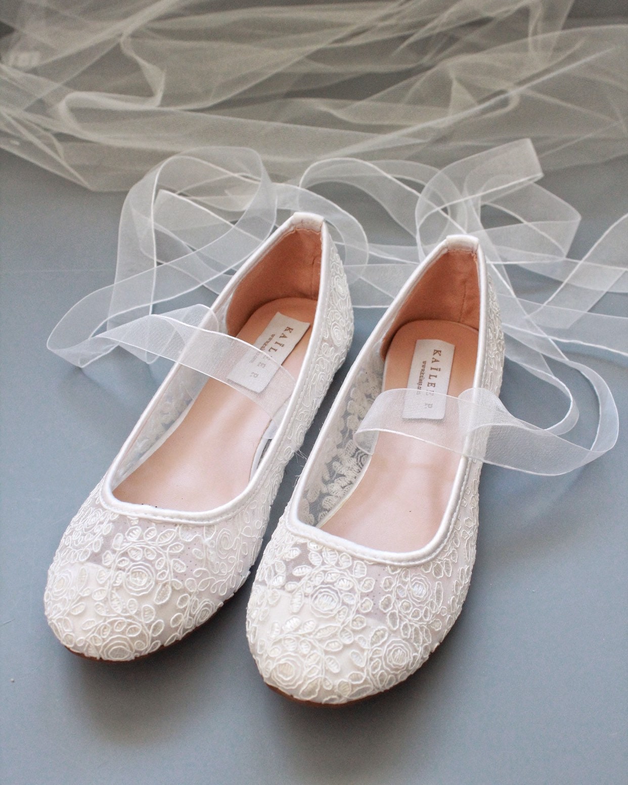 Women Wedding Shoes White Lace Round Toe BALLERINA Lace up | Etsy