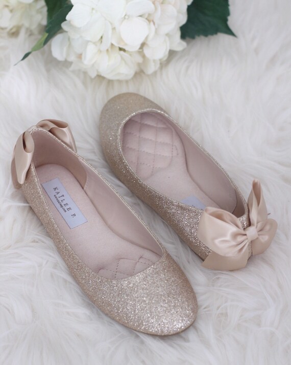 gold glitter flats for wedding