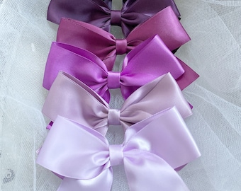 Set Di 4 Fermagli Per Capelli Con Fiocco In Tulle E Catena Di Perline - Accessori Per Bambine E Donne