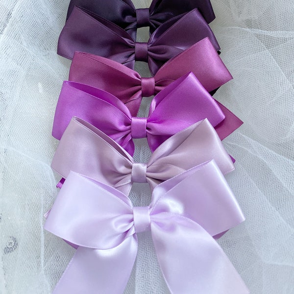 PURPLE HAIR BOW -  Hair Clips, Holiday Hair Bows, Flower Girls Bows, Party Bows