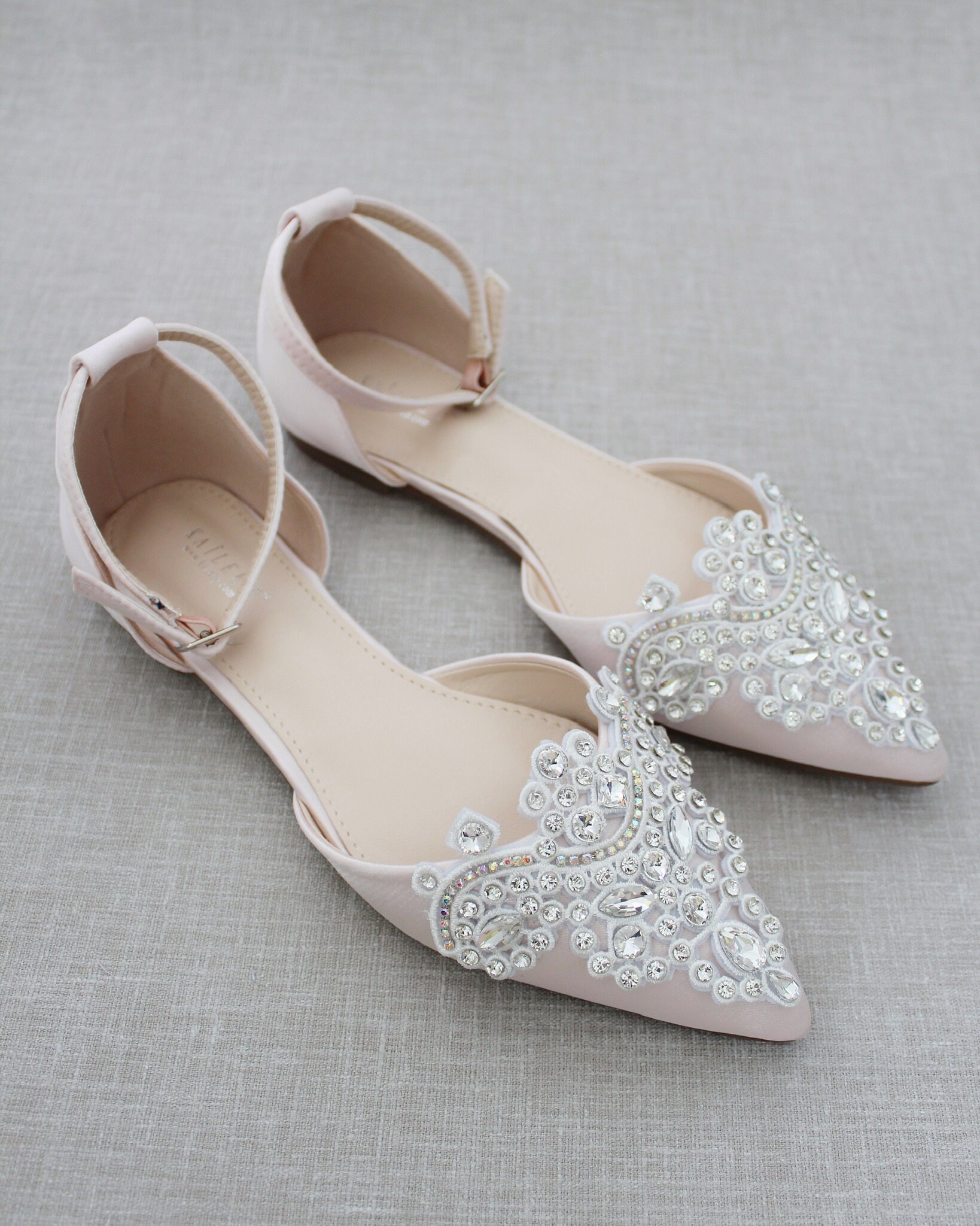 pink satin wedding shoes