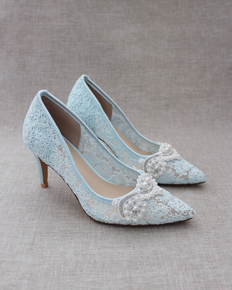 light teal pumps