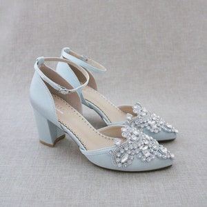 Powder blue shoes heels cheap