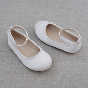 Christening Bridesmaid Communion Girls Shoes Party White-XD-04 Flower-Girl Christening Bridesmaid Communion Girls Shoes Party White-XD-04 Flower-Girl