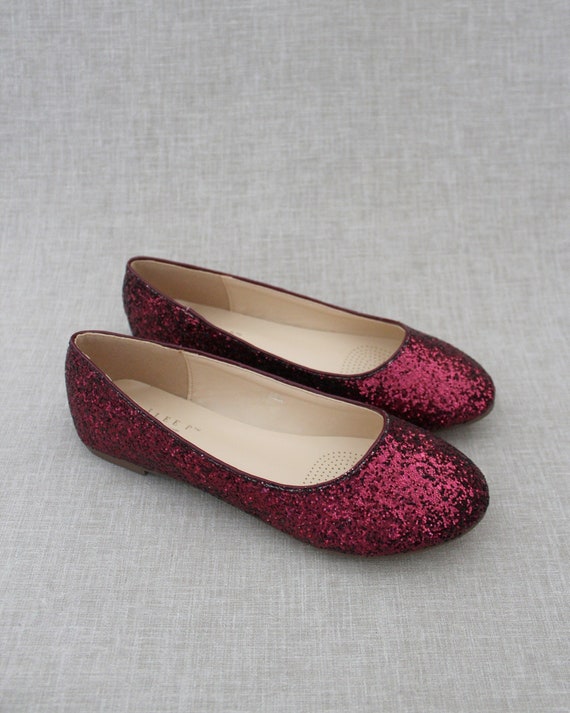 Burgundy sparkle shoes outlet