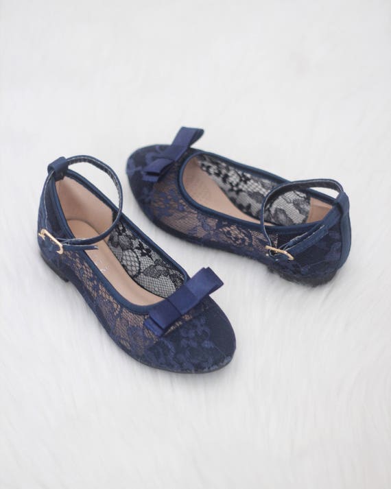 girls navy flats