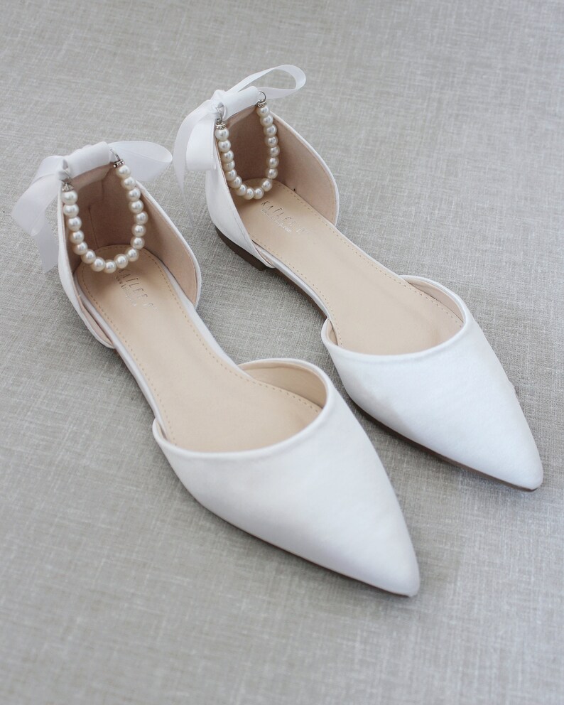 satin pointed toe flats