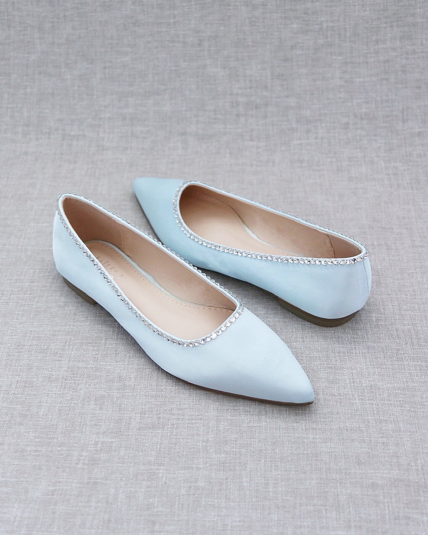 light blue pointed toe flats